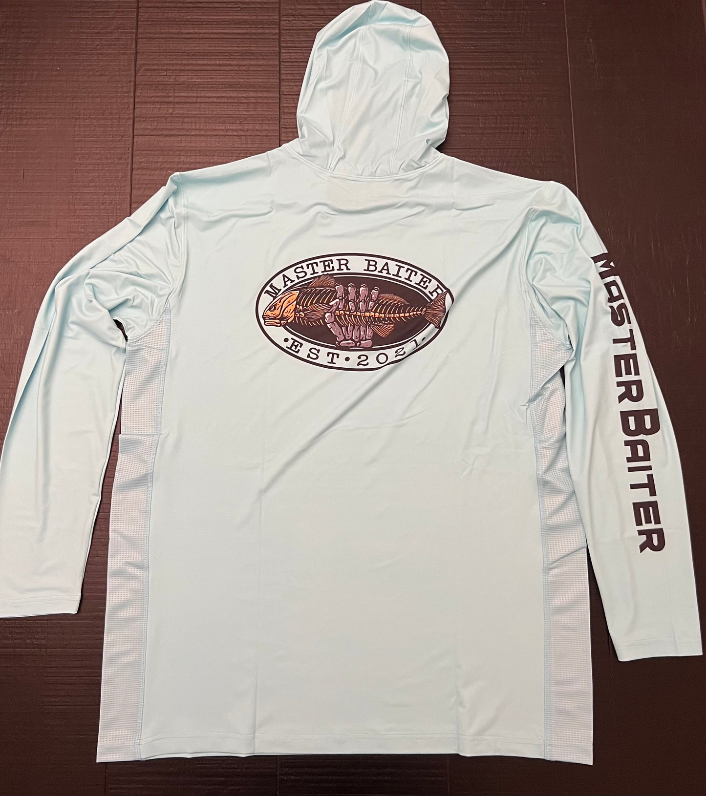 Blue Long-sleeved Redfish Skeleton Shirt