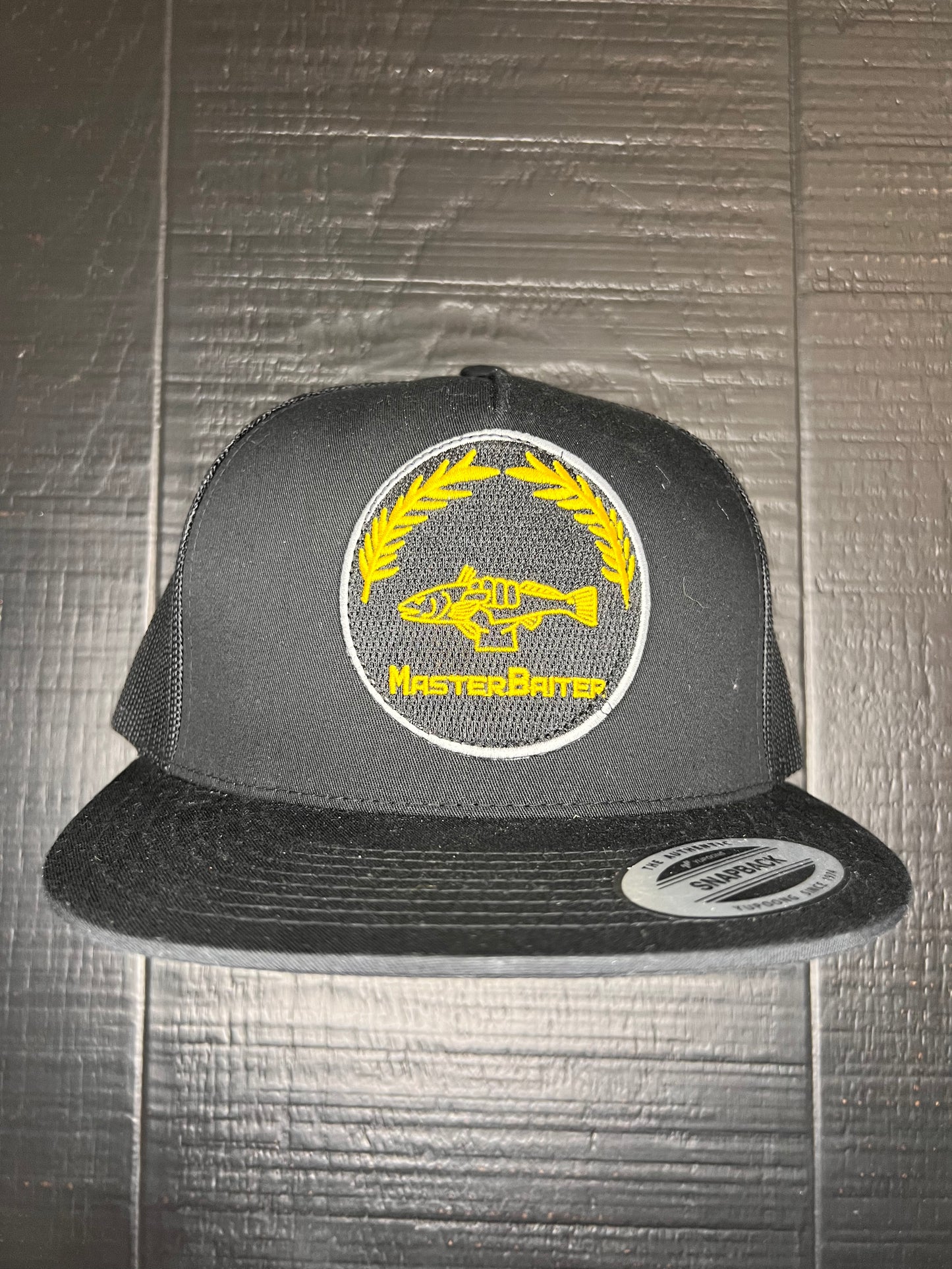 Black Flatbill Masterbaiter Captain Patch Cap