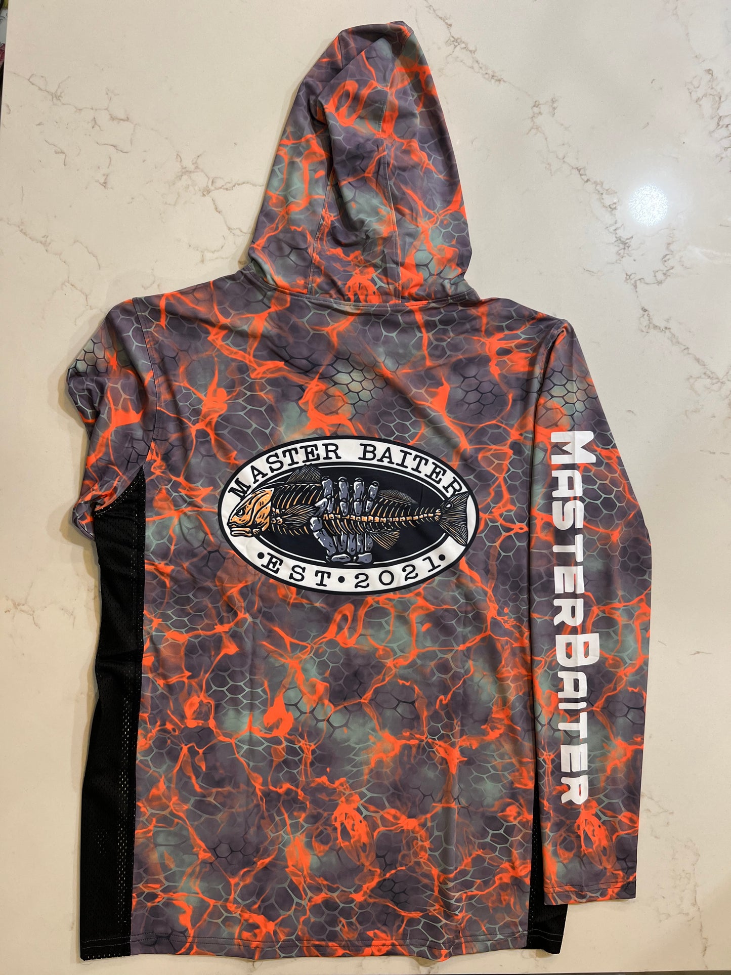 Orange Longsleeve Redfish Skeleton Shirt