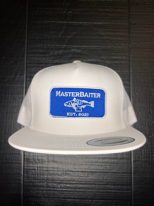 White Flatbill W/ Blue Masterbaiter Patch Cap