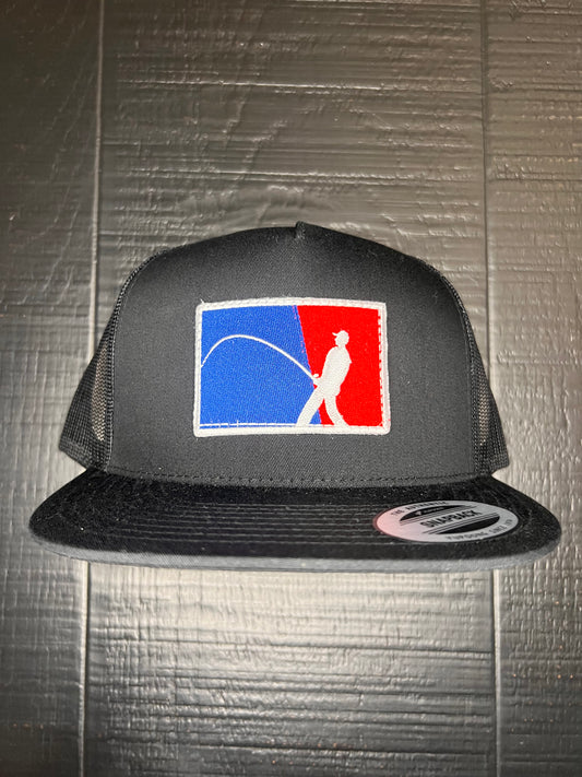 Black Flatbill Masterbaiter Fisherman Patch Cap