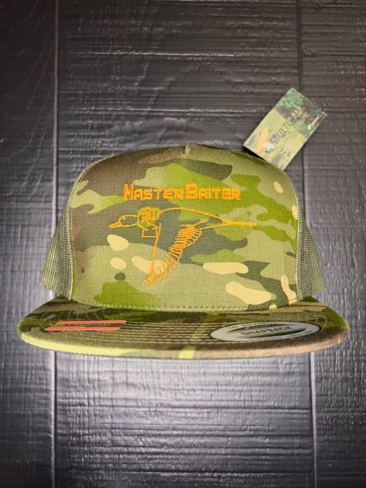 Multicam Tropic/Green Flatbill Masterbaiter Duck Cap