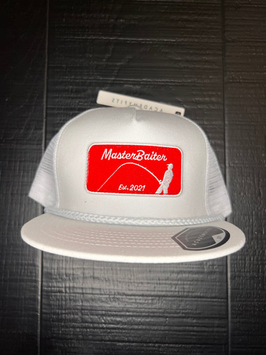 White Flatbill Rope W/ Red Masterbaiter Patch Cap