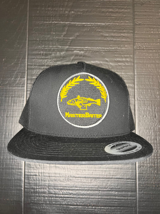 Black Flatbill Masterbaiter Captain Patch Cap